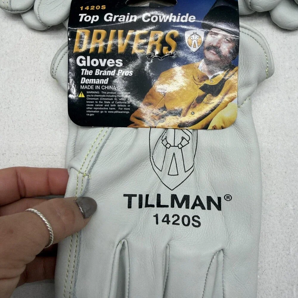 Tillman 1420S Drivers Gloves Top Grain Cowhide Leather Size S 3 Pack Gray